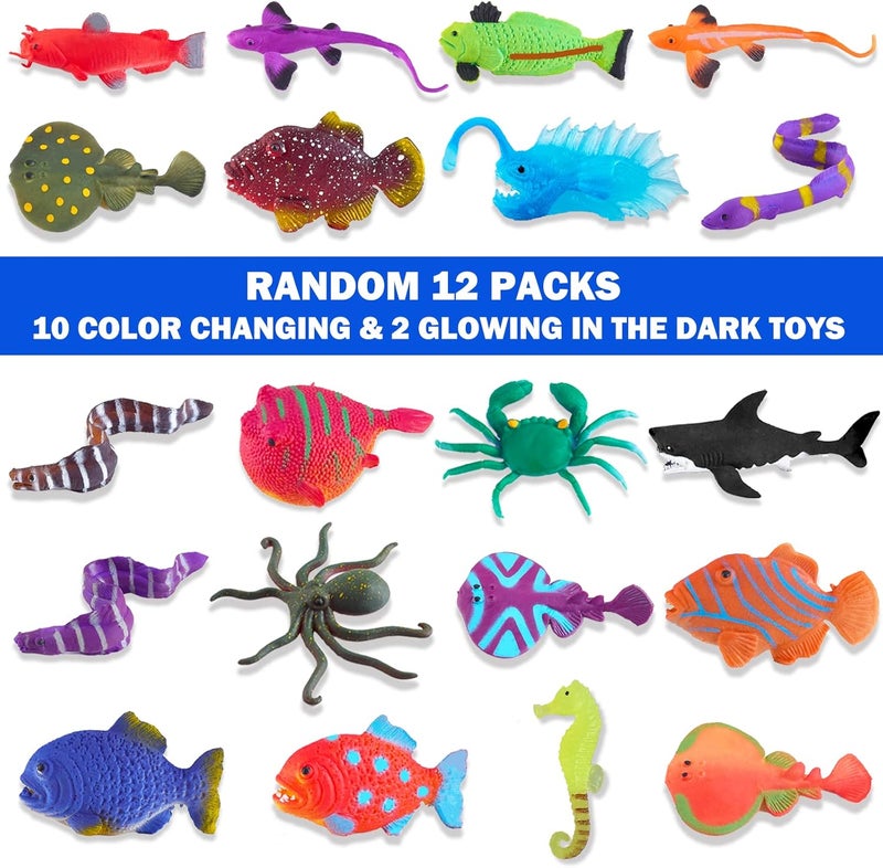 STAUD Color Changing Mold Free Bath Toys for Toddlers & Kids - Color Change Sea Creatures Ocean Animal Toys & Glow in The Dark Toy with Bath Book (13 Pack) - Image 5